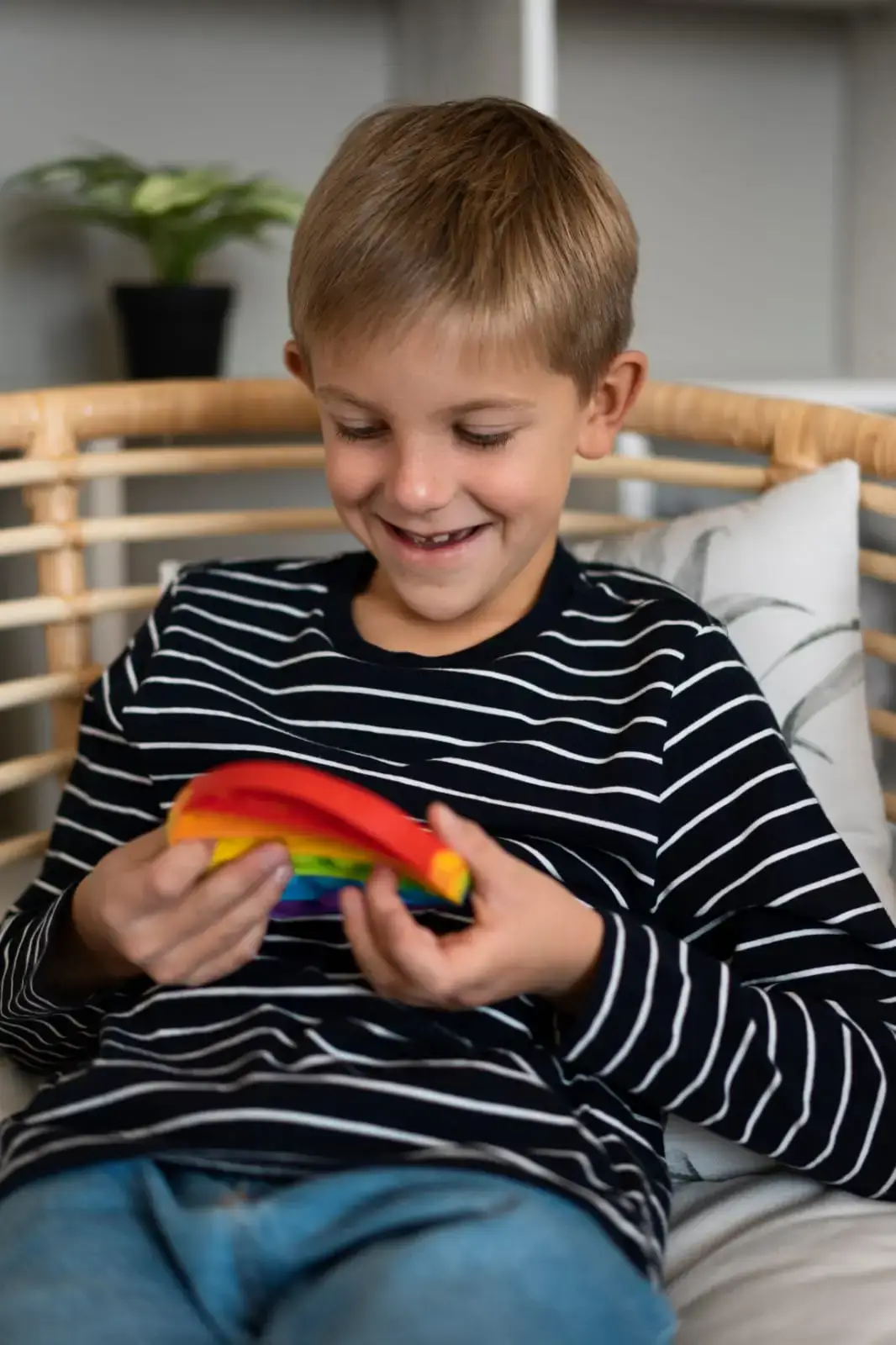 Child showing emotion related to ASD